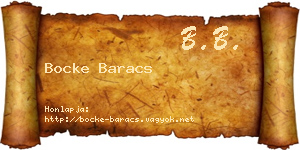 Bocke Baracs névjegykártya